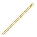 14k Two-Tone Gold Mens Bracelet with S Style Bar Links (7.85 mm)