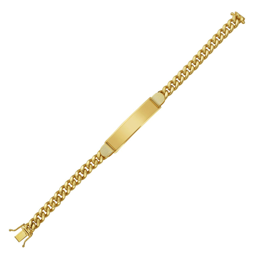 14K Yellow Gold Lite Cuban ID Bracelet (7.20 mm)